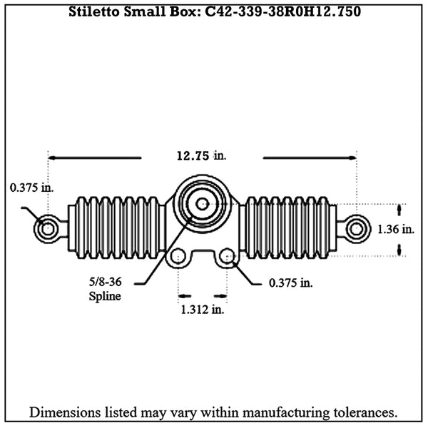 12:1 Ratio, Stiletto Gen5 Small Box Rack and Pinion