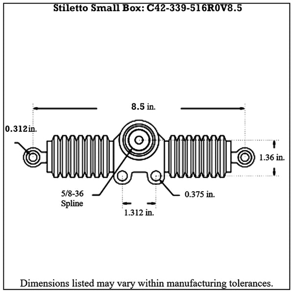 12:1 Ratio, Stiletto Gen5 Small Box Rack and Pinion