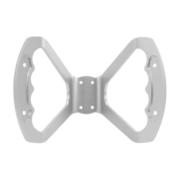 C42-480-D Billet Aluminum Butterfly Steering Wheel Silver Anodized Base Drilled Base Without Grips