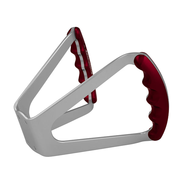 C42-484_back Billet Aluminum Butterfly Steering Wheel Silver Anodized Base Undrilled Base Red Grips