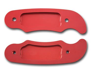 C42-634_4 Polished Billet Aluminum Brake / Control Lever, with Billet Grips 22 Inches Long: 5 16 Inch Thick Red