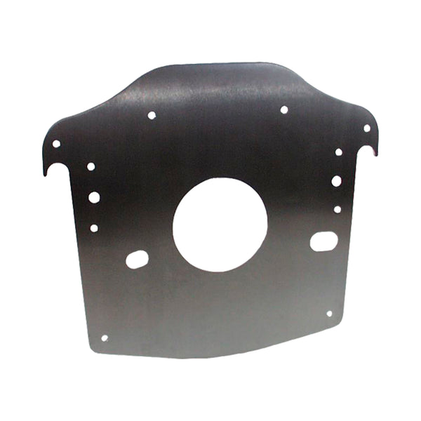 C52-410_1 Aluminum Profiled Mid Motor Plate Small Block and Big Block Chevy 1 4 Inch Thick: 1-1 4 Inch Diameter Notch