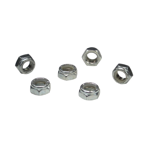 C73-038_1 Plated Steel Nylock Nuts, Grade 5 Half Height 7 16-20: Pack of 6