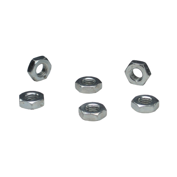 C73-053_1 Plated Steel Jam Nuts, Grade 5 Left Hand 1 4-28: Pack of 6