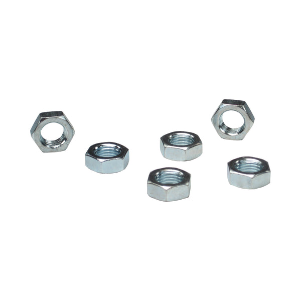 C73-057_1 Plated Steel Jam Nuts, Grade 5 Left Hand 3 8-24: Pack of 6