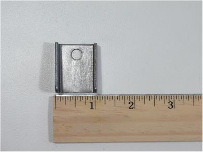 C73-125-RULER 1/4 Inch Hole, 3/32 Inch Thick, 1 Inch Hole Height, Mild Steel Bent Weld Tab