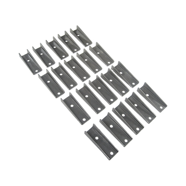 C73-127-20_1 Two 1/4 Inch Holes, 3/32 Inch Thick, 3.06 Inch Hole Height, Mild Steel Bent Weld Tab Bag of 20