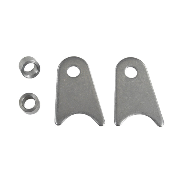 C73-159_1 1/2 Inch Bolt Hole, Fits 1-5/8 Inch Tube, Mild Steel Shock Weld Bracket Radius Weld Tab Kit With Bushings