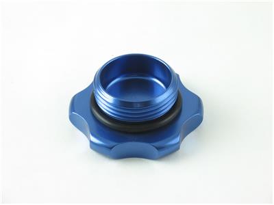 C73-742_6 Easy Turn Fill Cap with O-Ring 1-5 8 Inch without Lanyard Boss Blue