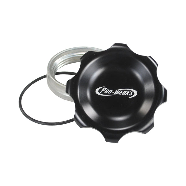 C73-775_1_add01e33-731e-43a3-bcdd-3a6d73f4e396 Easy Turn Fill Cap with Aluminum Weld Bung 2-3 4 Inch with Lanyard Boss 5 8 Inch Black