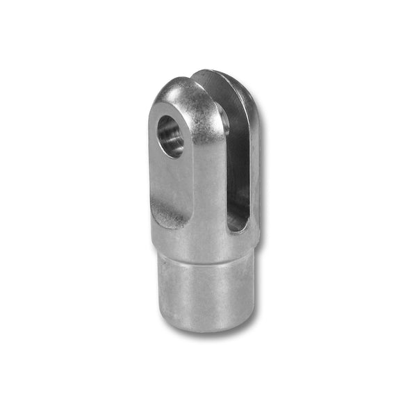 C73-978-2_1 Chromoly Weld In Slot Clevis, 4130N 1 in. x 0.058 Tubing: 1 4 in. Slot: 3 8 in. Hole Each