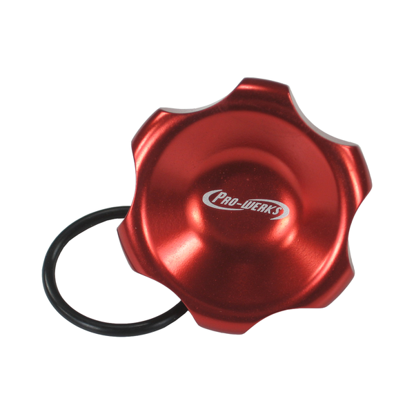 C74-756-H2_5 Easy Turn Fill Cap with Aluminum Remote Mount Bung 2 Inch without Lanyard Boss Recessed Remote Mount: 2 Inch Hose Red