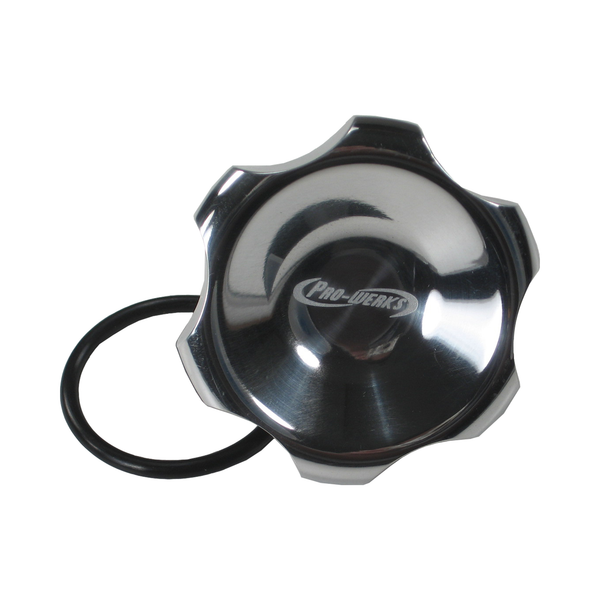 C74-759-H2_5 Easy Turn Fill Cap with Aluminum Remote Mount Bung 2 Inch without Lanyard Boss Recessed Remote Mount: 2 Inch Hose Polished