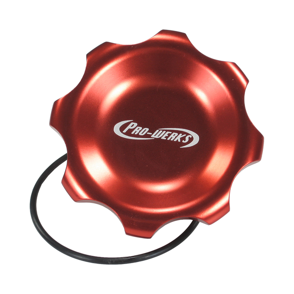 C74-776-H2_5 Easy Turn Fill Cap with Aluminum Remote Mount Bung 2-3 4 Inch with Lanyard Boss Recessed Remote Mount: 2 Inch Hose Red