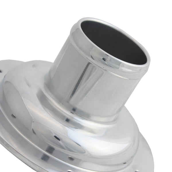 C74-792-POL_2 Aluminum Remote Mount Fill Cap Bung Recessed Remote Mount: 2 Inch Hose 2 Inch Polished