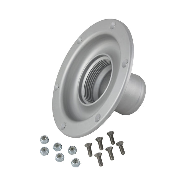 C74-794 Aluminum Remote Mount Fill Cap Bung Recessed Remote Mount: 2 Inch Hose 2-3 4 Inch Silver