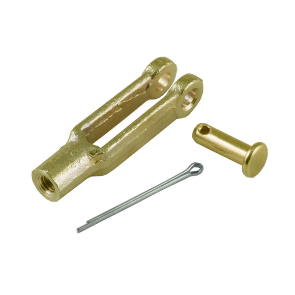 C90-080_10 Fork Clevis Cable End, 3/16 Dia. Pin x 10-32 NF Right Hand Threads on Cable Attachment