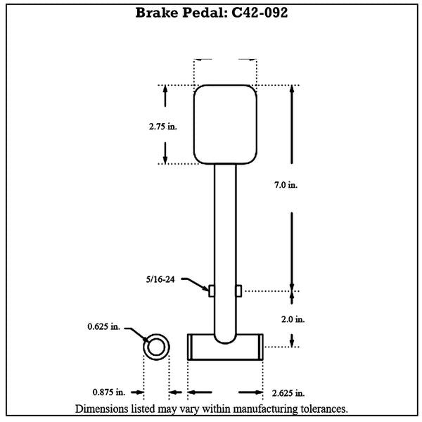 c42-092diagram Chromoly Brake Pedal