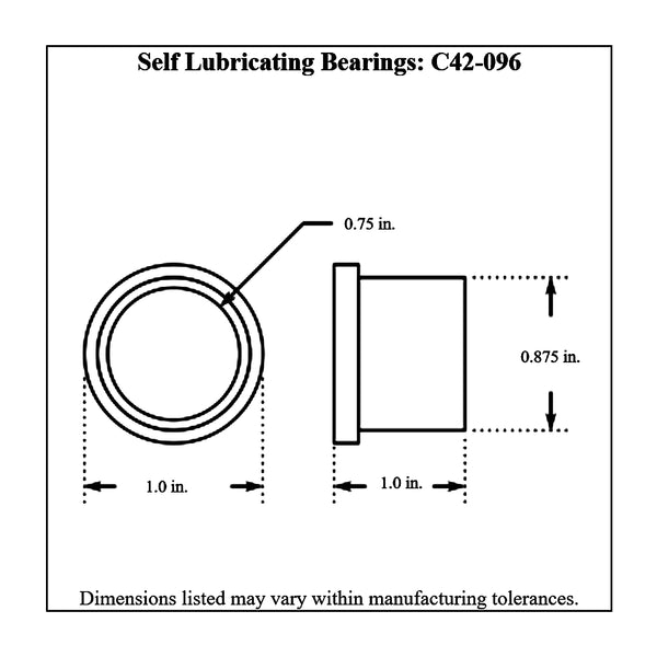 c42-096-2diagram Self-Lubricating Bearings, Pair 3 4 Inch ID: Nylon