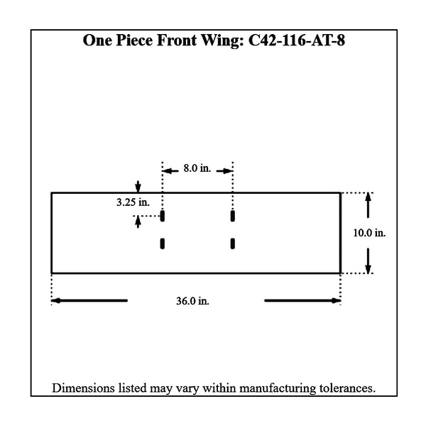 c42-116-at-8diagram Aluminum One-Piece Front Wing 36 Inch A Style