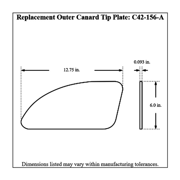 c42-116-at-8diagram2 Aluminum One-Piece Front Wing 36 Inch A Style