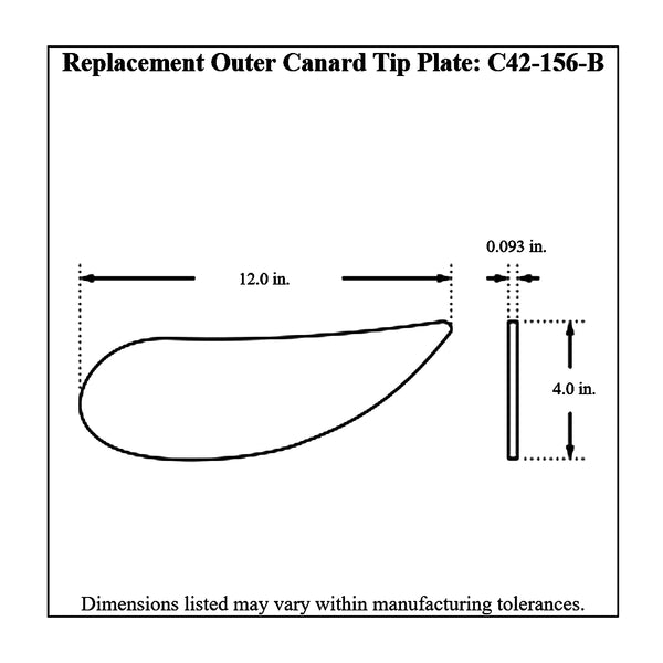 c42-116-bt-8diagram2 Aluminum One-Piece Front Wing 36 Inch B Style