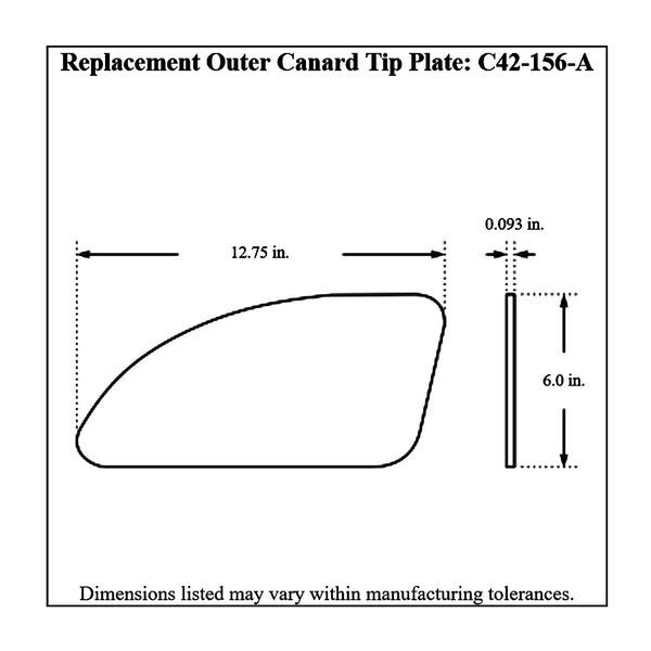 c42-118-at-10diagram2 Aluminum One-Piece Front Wing 40 Inch A Style