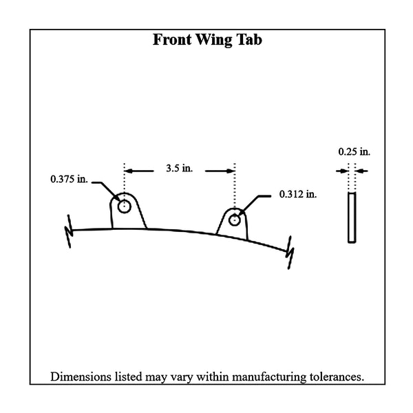 c42-118-at-10diagram3 Aluminum One-Piece Front Wing 40 Inch A Style