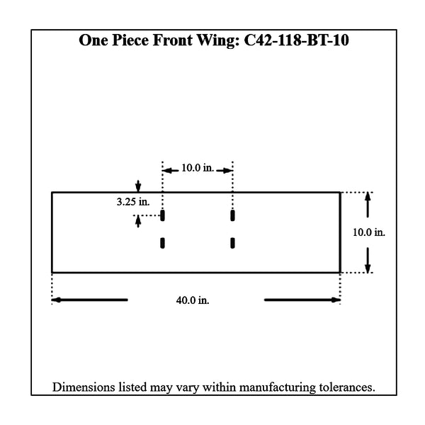 c42-118-bt-10diagram Aluminum One-Piece Front Wing 40 Inch B Style