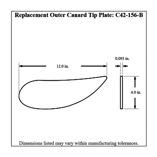 c42-118-bt-10diagram2 Aluminum One-Piece Front Wing 40 Inch B Style