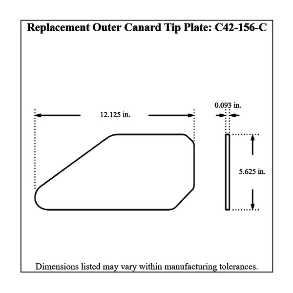 c42-118-ct-10diagram2 Aluminum One-Piece Front Wing 40 Inch C Style