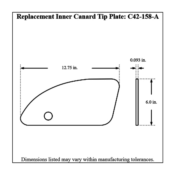 c42-123-atdiagram3 Aluminum Front Canard Wings Inner and Outer Tips 6 Inch A Style