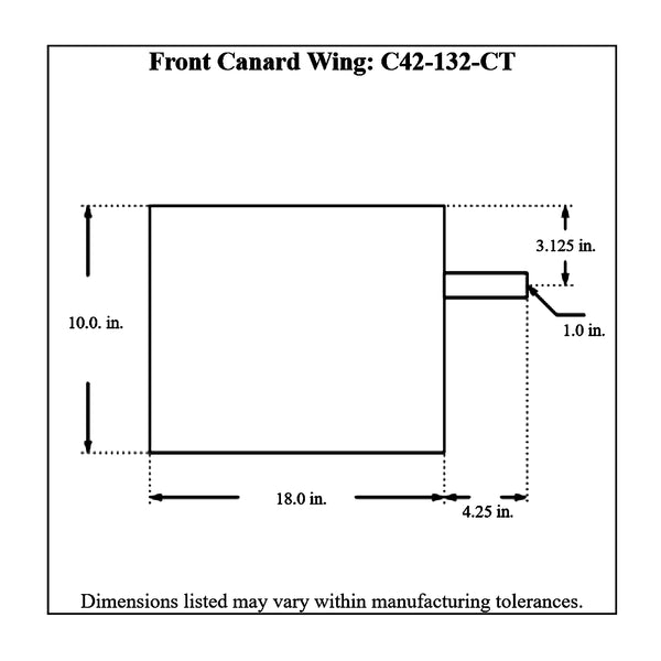 c42-132-ctdiagram Aluminum Front Canard Wings Outer Tips Only 18 Inch C Style