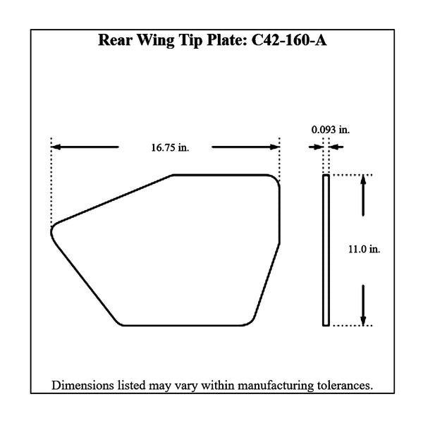 c42-136-at-15diagram2 Aluminum Rear Wing 36 Inch 8 Inch A Style