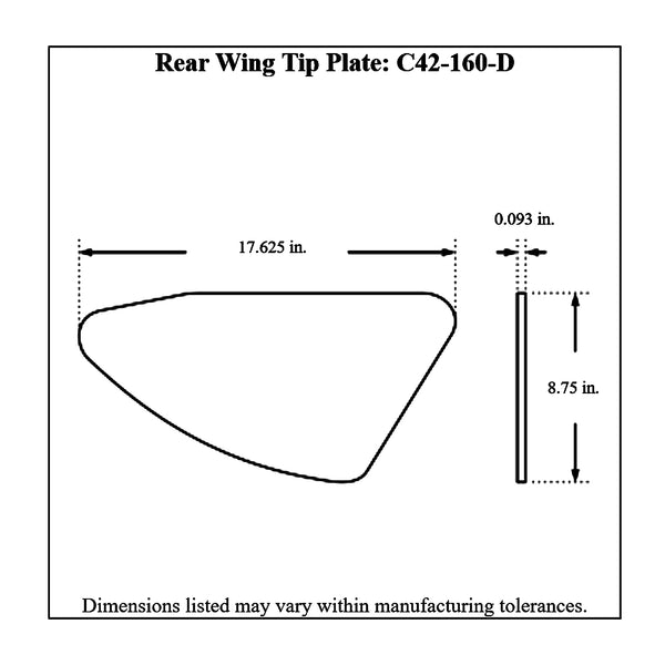 c42-136-dt-15diagram2 Aluminum Rear Wing 36 Inch 8 Inch D Style