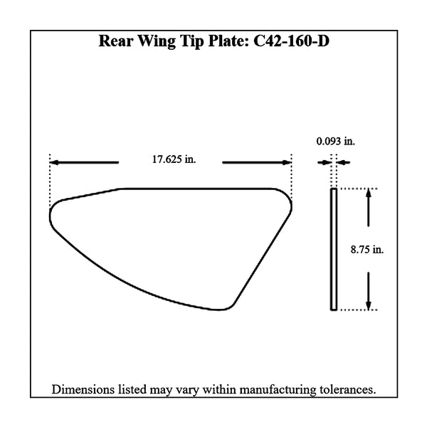 c42-136-dt-8diagram2 Aluminum Rear Wing 36 Inch 17-1 4 Inch D Style