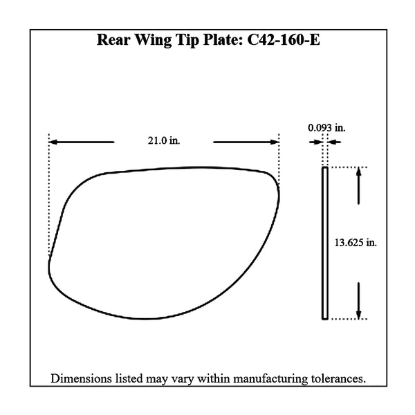 c42-136-et-15diagram2 Aluminum Rear Wing 36 Inch 8 Inch E Style