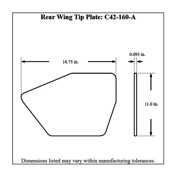 c42-140-at-15diagram2 Aluminum Rear Wing 40 Inch 15 Inch A Style