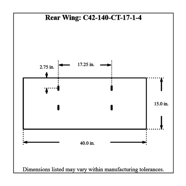 c42-140-ct-1714diagram Aluminum Rear Wing 40 Inch 17-1 4 Inch C Style