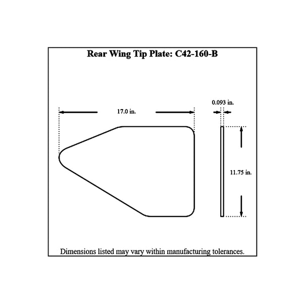 c42-144-bt-1714diagram2 Aluminum Rear Wing 44 Inch 17-1 4 Inch B Style