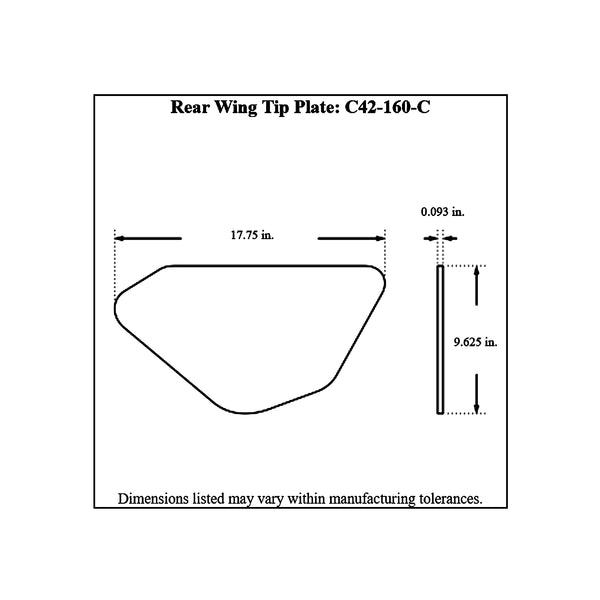 c42-144-ct-1714diagram2 Aluminum Rear Wing 44 Inch 17-1 4 Inch C Style