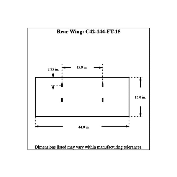 c42-144-ft-15diagram Aluminum Rear Wing 44 Inch 15 Inch F Style