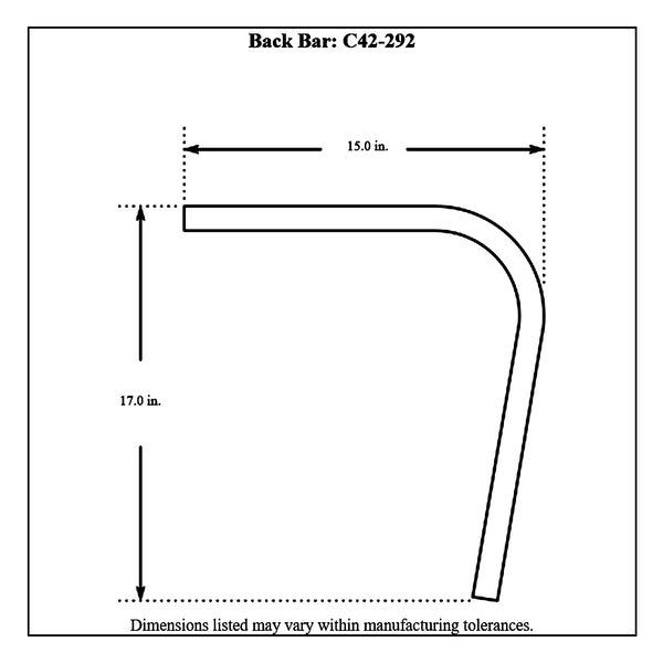 c42-292diagram Pre-Bent Chromoly Back Bar, 4130N 1-1 2 in. x 0.083