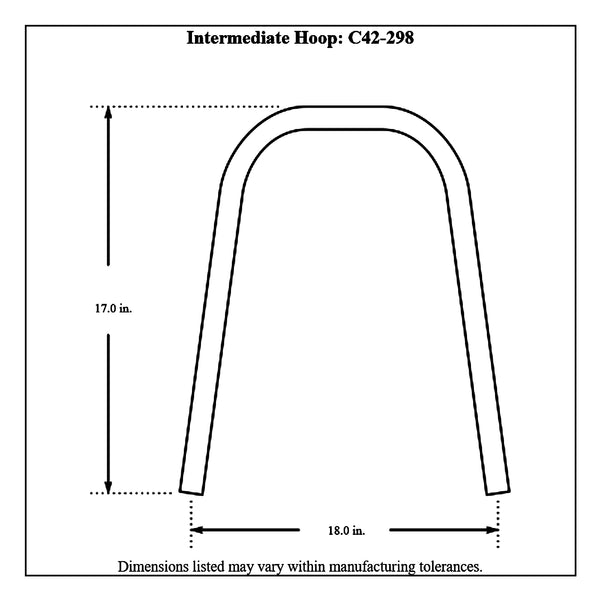 c42-298diagram 6 Point Pre-Bent Chromoly Hoop, 4130N Junior Dragster: 1-1 8 in. x 0.065 Intermediate Hoop