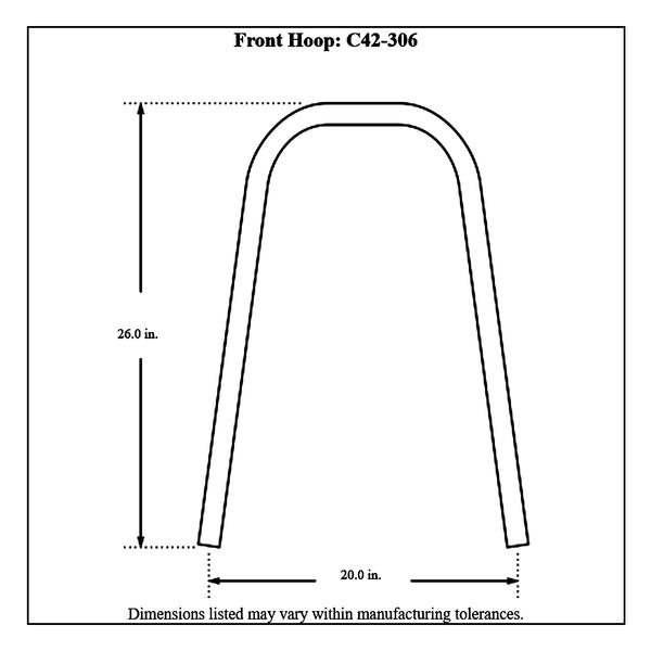 c42-306diagram 6 Point Pre-Bent Chromoly Hoop, 4130N 1-5 8 in. x 0.083 Front Hoop