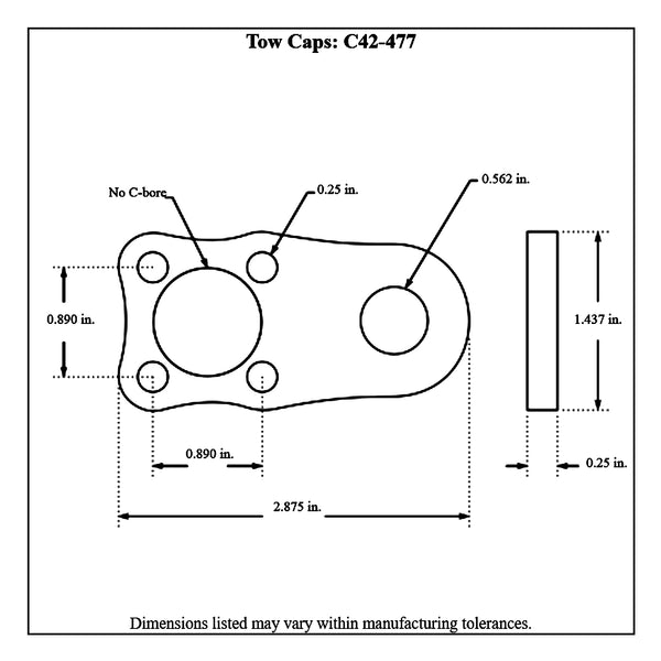 c42-477diagram Billet Aluminum Tow Caps, Pair Stiletto