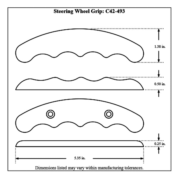 c42-493diagram Ergonomic Billet Aluminum Butterfly Wheel Grips with Hardware Black