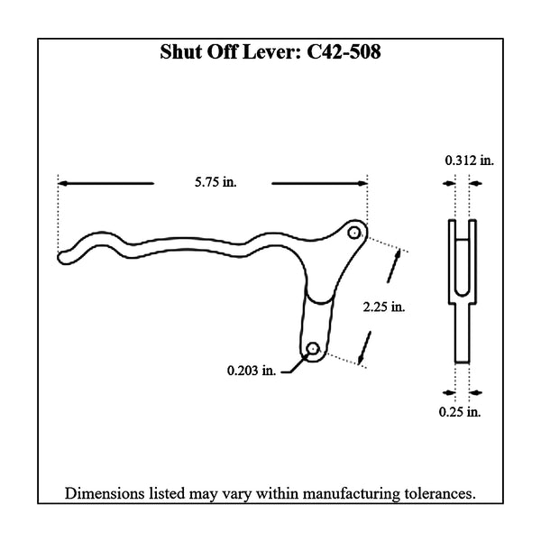 c42-508diagram Polished Billet Aluminum Shut Off Lever for Brake / Control Lever 5 16 Inch