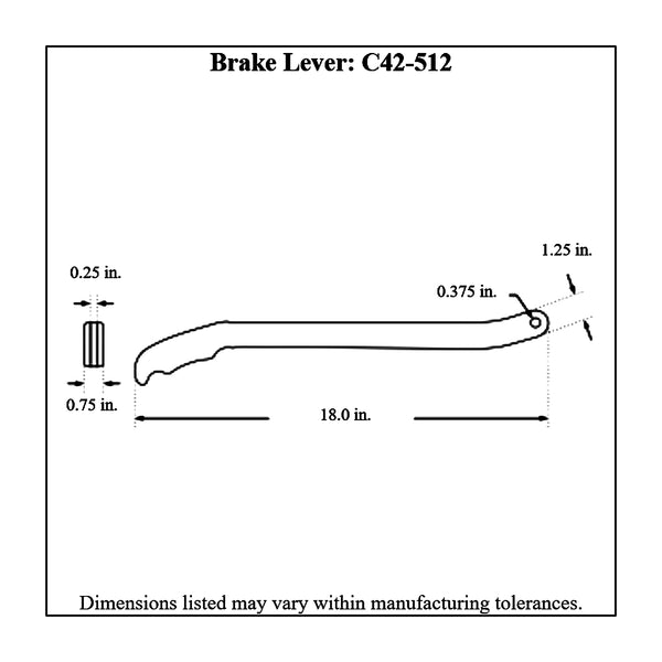 c42-512diagram Polished Billet Aluminum Brake / Control Lever, with Billet Grips 18 Inches Long: 1 4 Inch Thick Polished