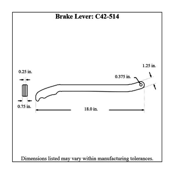 c42-514diagram Polished Billet Aluminum Brake / Control Lever, with Billet Grips 18 Inches Long: 1 4 Inch Thick Red